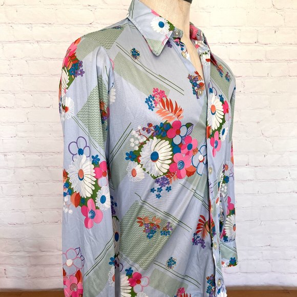 70's Givenchy by chesa - Funky Floral Print - Size Large - Picture 11 of 12